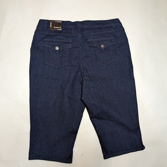 D. Jeans Modern Fit Plus Capris Size 20W Dark Denim Wash Cropped Pant Woman - Picture 4 of 6